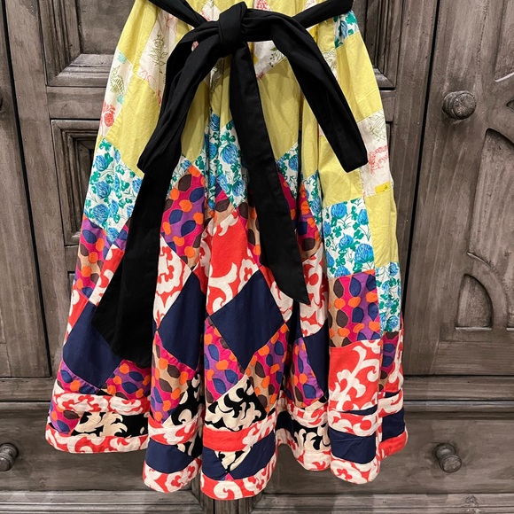 EUC Women’s Anthropologie MAEVE Multicolored Patchwork Strappy Pocket Dress (2) - Picture 7 of 11